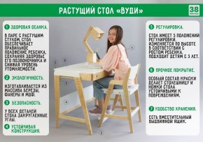 Комплект растущий стол и стул с чехлом 38 попугаев «Вуди» (Белый, Белый, Беж) в Кудымкаре - kudymkar.mebel24.online | фото