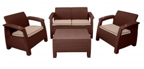 Комплект уличной мебели Yalta Premium Terrace Set (Ялта) шоколадый (+подушки под спину) в Кудымкаре - kudymkar.mebel24.online | фото