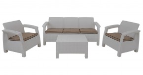 Комплект уличной мебели Yalta Premium Terrace Triple Set (Ялта) белый (+подушки под спину) в Кудымкаре - kudymkar.mebel24.online | фото 1
