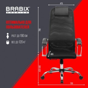 Кресло BRABIX PREMIUM "Ultimate EX-800" хром, плотная двойная сетка Х2, черное, 532911 в Кудымкаре - kudymkar.mebel24.online | фото 6