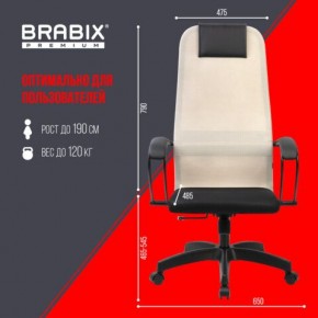 Кресло BRABIX PREMIUM "Ultimate EX-800" пластик, плотная двойная сетка Х2, черное/бежевое, 532916 в Кудымкаре - kudymkar.mebel24.online | фото 6