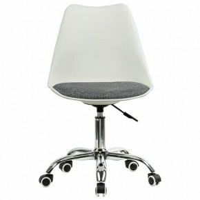 Кресло стул BRABIX "Eames MG-310 CH", хром, пластик белый, ткань серая, 532924 в Кудымкаре - kudymkar.mebel24.online | фото 1