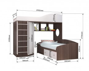 Кровать-чердак Кадет 2 с металлической лестницей в Кудымкаре - kudymkar.mebel24.online | фото 2