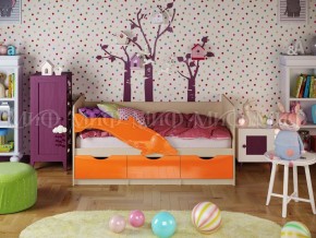 Кровать Дельфин-1 800*1600 (Оранжевый металлик/дуб крафт белый) в Кудымкаре - kudymkar.mebel24.online | фото