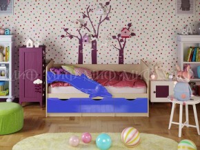 Кровать Дельфин-1 800*1600 (Синий металлик/дуб крафт белый) в Кудымкаре - kudymkar.mebel24.online | фото