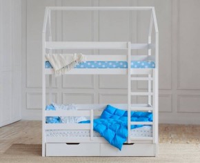 Кровать-домик двухъярусная 80*160 Белый в Кудымкаре - kudymkar.mebel24.online | фото 5
