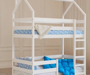 Кровать-домик двухъярусная 80*160 Белый в Кудымкаре - kudymkar.mebel24.online | фото 6