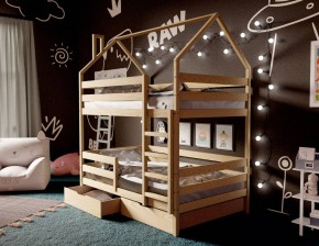 Кровать-домик двухъярусная 80*160 без покраски в Кудымкаре - kudymkar.mebel24.online | фото