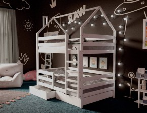 Кровать-домик двухъярусная 80*190 Белый в Кудымкаре - kudymkar.mebel24.online | фото