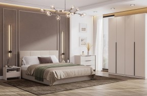 Кровать двойная №4 с основанием (Бежевый) в Кудымкаре - kudymkar.mebel24.online | фото 3