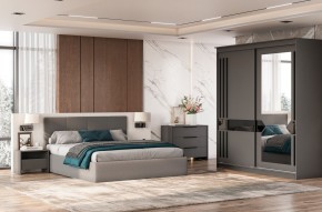 Кровать двойная №4 с основанием (Серый) в Кудымкаре - kudymkar.mebel24.online | фото 3