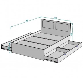 Кровать Ольга L35 (1400) 4 ящика в Кудымкаре - kudymkar.mebel24.online | фото 2