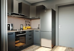 Кухня угловая Антрацит 2200х1000 (Стол. 38мм) в Кудымкаре - kudymkar.mebel24.online | фото 1