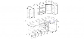 Кухня угловая Антрацит 2200х1000 (Стол. 38мм) в Кудымкаре - kudymkar.mebel24.online | фото 2