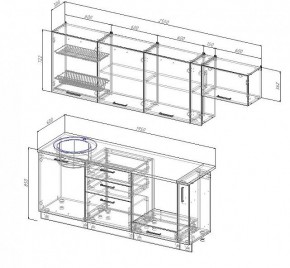 Кухонный гарнитур Антрацит 2550 (Стол. 38мм) в Кудымкаре - kudymkar.mebel24.online | фото 3