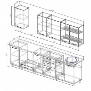 Кухонный гарнитур Антрацит 2800 (Стол. 38мм) в Кудымкаре - kudymkar.mebel24.online | фото 3