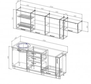 Кухонный гарнитур Жемчуг 2550 (Стол. 38мм) в Кудымкаре - kudymkar.mebel24.online | фото 2