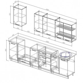 Кухонный гарнитур Капри 2800 (Стол. 26мм) в Кудымкаре - kudymkar.mebel24.online | фото 2