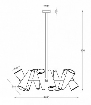 Люстра на штанге Maytoni Giro MOD095PL-10BS в Кудымкаре - kudymkar.mebel24.online | фото 2