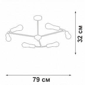 Люстра на штанге Vitaluce V3025 V3025-1/6PL в Кудымкаре - kudymkar.mebel24.online | фото 2