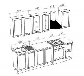 МИЛАНО Кухонный гарнитур 2,0 м Компоновка №1 (Орех) в Кудымкаре - kudymkar.mebel24.online | фото 3