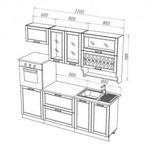 МИЛАНО Кухонный гарнитур 2,2 м Компоновка №3 (Орех) в Кудымкаре - kudymkar.mebel24.online | фото 2