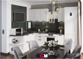 Модульная кухня Альфа холст белый в Кудымкаре - kudymkar.mebel24.online | фото 1