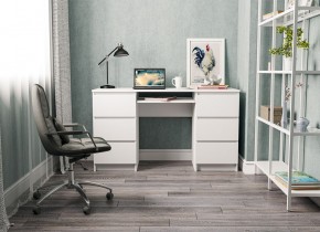 МОРИ МС-2 Стол 6 ящиков (белый) в Кудымкаре - kudymkar.mebel24.online | фото