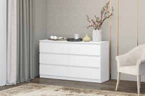 МС "Хилтон" Комод №5 1400 (6 ящ.) белый текстурный в Кудымкаре - kudymkar.mebel24.online | фото