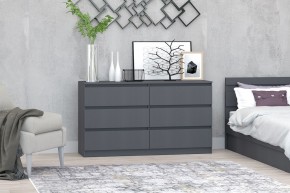 МС "Хилтон" Комод №5 1400 (6 ящ.) графит в Кудымкаре - kudymkar.mebel24.online | фото