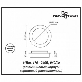 Накладной светильник Novotech Smena 357857 в Кудымкаре - kudymkar.mebel24.online | фото 4