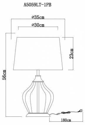 Настольная лампа декоративная Arte Lamp Baymont A5059LT-1PB в Кудымкаре - kudymkar.mebel24.online | фото 3