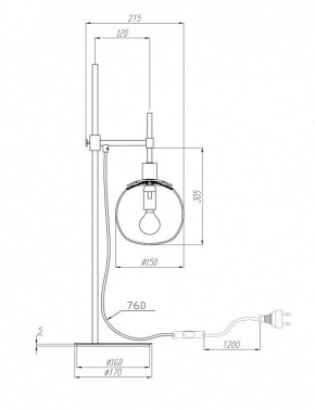 Настольная лампа декоративная Maytoni Erich MOD221-TL-01-N в Кудымкаре - kudymkar.mebel24.online | фото 3