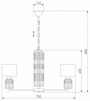 Подвесная люстра Eurosvet Zaffiro 10099/8 хром/прозрачный хрусталь Strotskis (новый абажур) в Кудымкаре - kudymkar.mebel24.online | фото 5