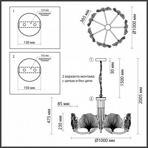 Подвесная люстра Odeon Light Ventaglio 4870/7 в Кудымкаре - kudymkar.mebel24.online | фото 6