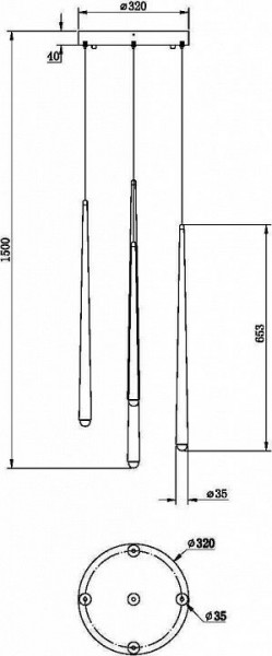 Подвесной светильник Maytoni Halo MOD132PL-L30BSK в Кудымкаре - kudymkar.mebel24.online | фото 2