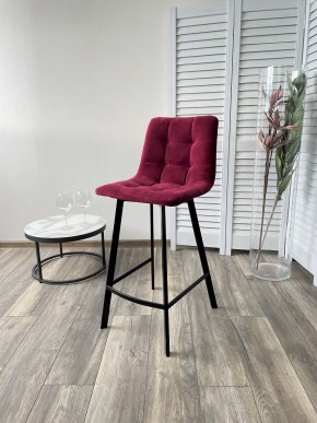 Полубарный стул CHILLI-QB SQUARE винный #16, велюр / черный каркас (H=66cm) М-City в Кудымкаре - kudymkar.mebel24.online | фото 4