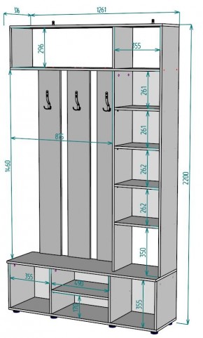 Прихожая с зеркалом V19_M в Кудымкаре - kudymkar.mebel24.online | фото 2