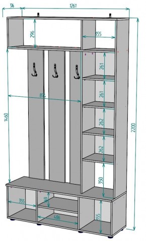 Прихожая с зеркалом V20_M в Кудымкаре - kudymkar.mebel24.online | фото 2