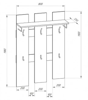 Прихожая-вешалка большая 800 в Кудымкаре - kudymkar.mebel24.online | фото 2