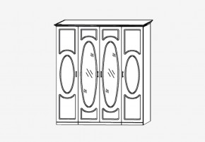 Прованс-2 Шкаф 4-х дверный с 2 зеркалами (Бежевый/Текстура белая платиной золото) в Кудымкаре - kudymkar.mebel24.online | фото 2