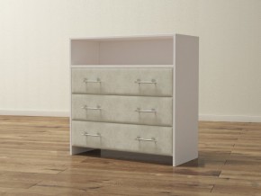 PROxSON Комод Varna (ЛДСП Белая+ткань Белый/Savana Milk (молочный)) 90x40 в Кудымкаре - kudymkar.mebel24.online | фото 1