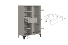 РИЧ Комод 2 со стеклом в Кудымкаре - kudymkar.mebel24.online | фото 3
