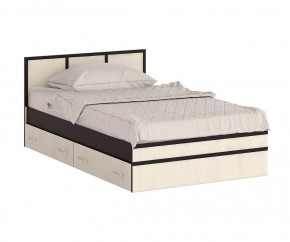 Сакура Кровать с ящиками 1200, цвет венге/дуб лоредо, ШхГхВ 123,5х203,5х80 см., сп.м. 1200х2000 мм., без матраса, основание есть, универсальная сборка в Кудымкаре - kudymkar.mebel24.online | фото 4