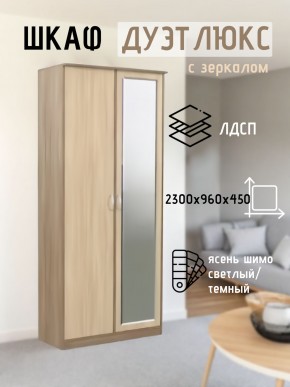Шкаф 2-х створчатый Дуэт Люкс с зеркалом в Кудымкаре - kudymkar.mebel24.online | фото 4