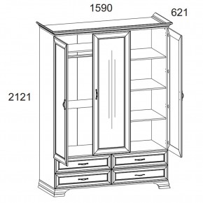 Шкаф 3D4S Z, TIFFANY, цвет вудлайн кремовый в Кудымкаре - kudymkar.mebel24.online | фото 1