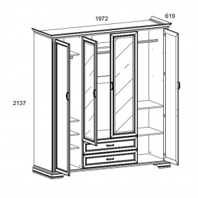 Шкаф 4D2S Z , MONAKO, цвет Сосна винтаж в Кудымкаре - kudymkar.mebel24.online | фото 1