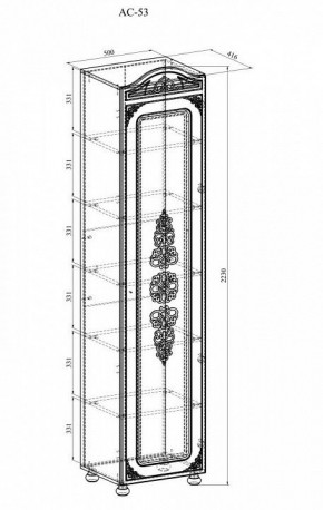 Шкаф для белья Ассоль АС-53К в Кудымкаре - kudymkar.mebel24.online | фото 3