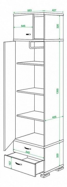 Шкаф платяной Домино КС-10 в Кудымкаре - kudymkar.mebel24.online | фото 3