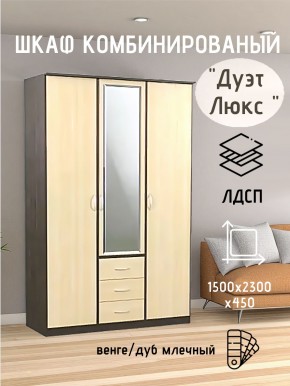 Шкаф комбинированный Дуэт Люкс с зеркалом в Кудымкаре - kudymkar.mebel24.online | фото 3